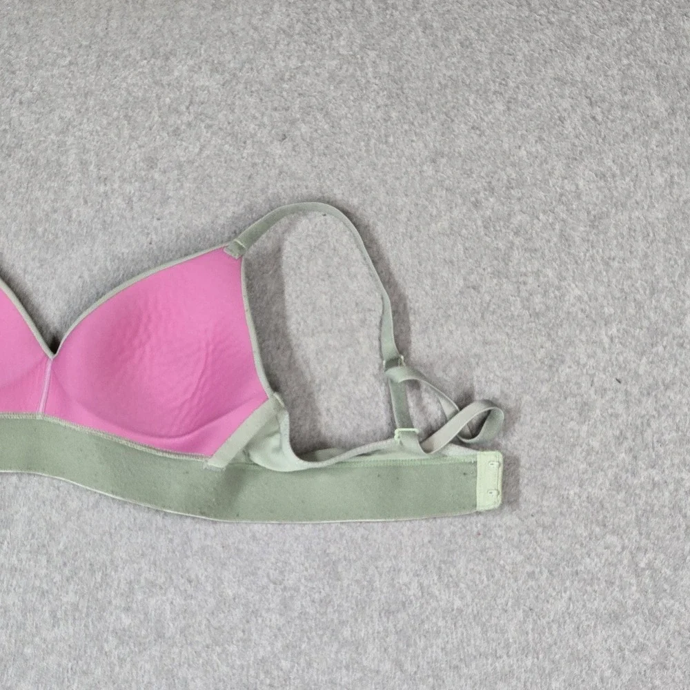 PINK Women Bra 32A Green T Shirt Wireless Strap Adjustable